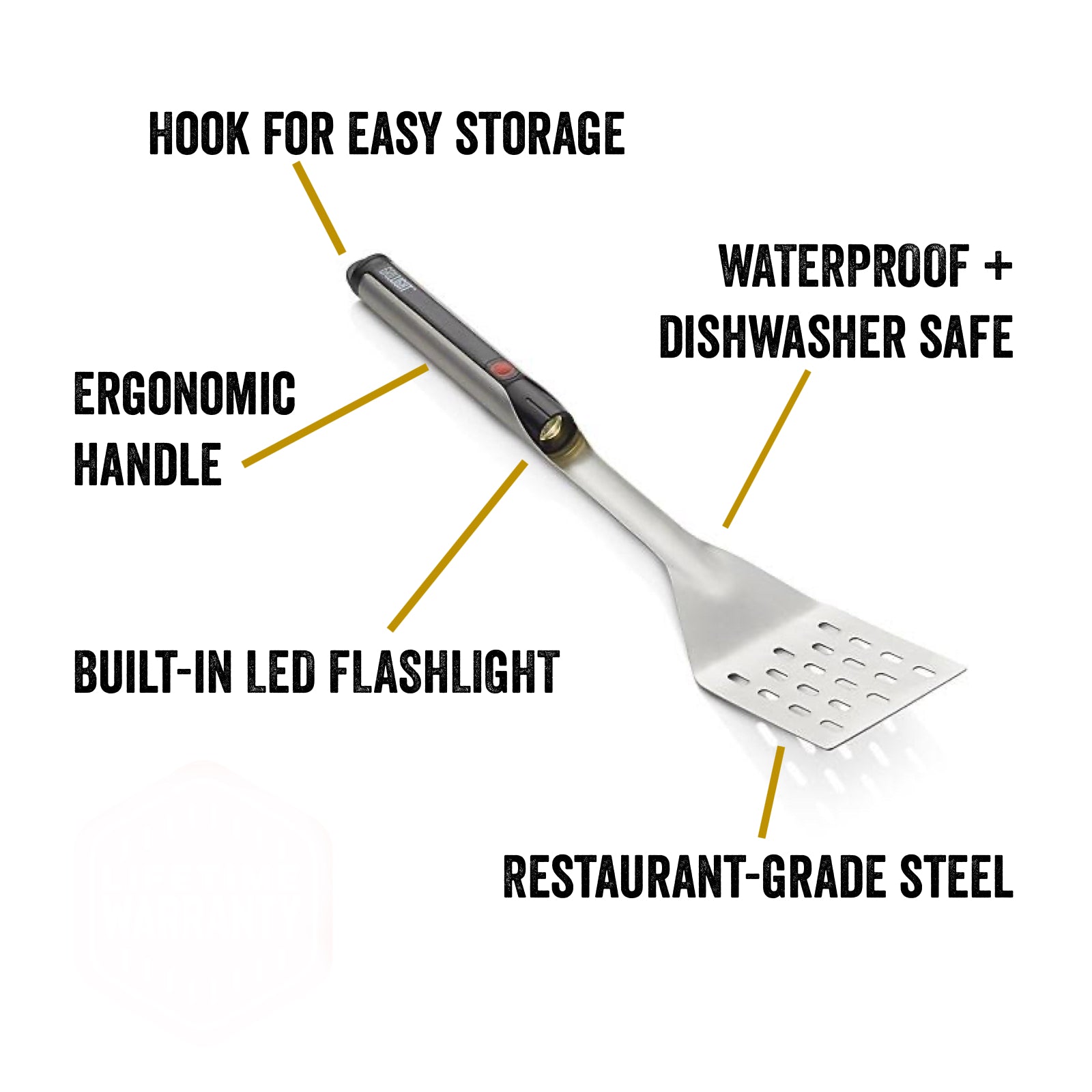 Spatula & Tongs Combo Grillight Deluxe 2Piece LED Tool Set